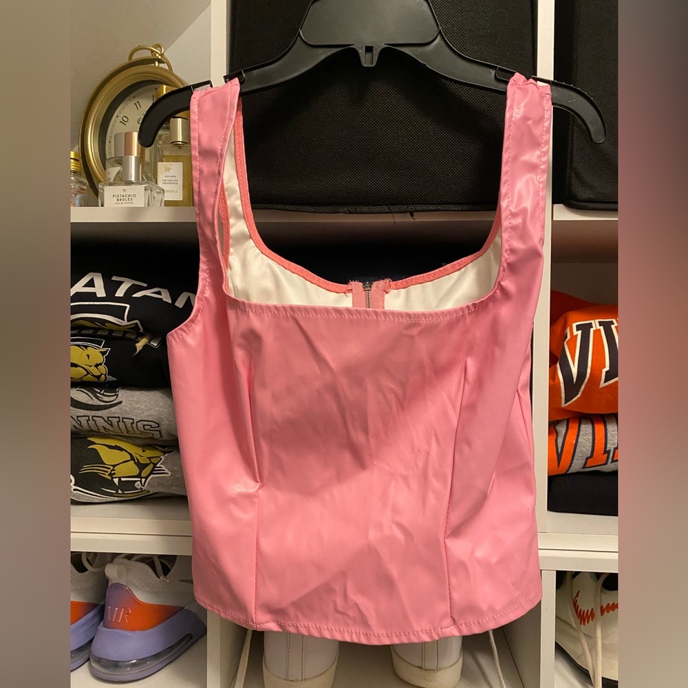 Pink leather tank